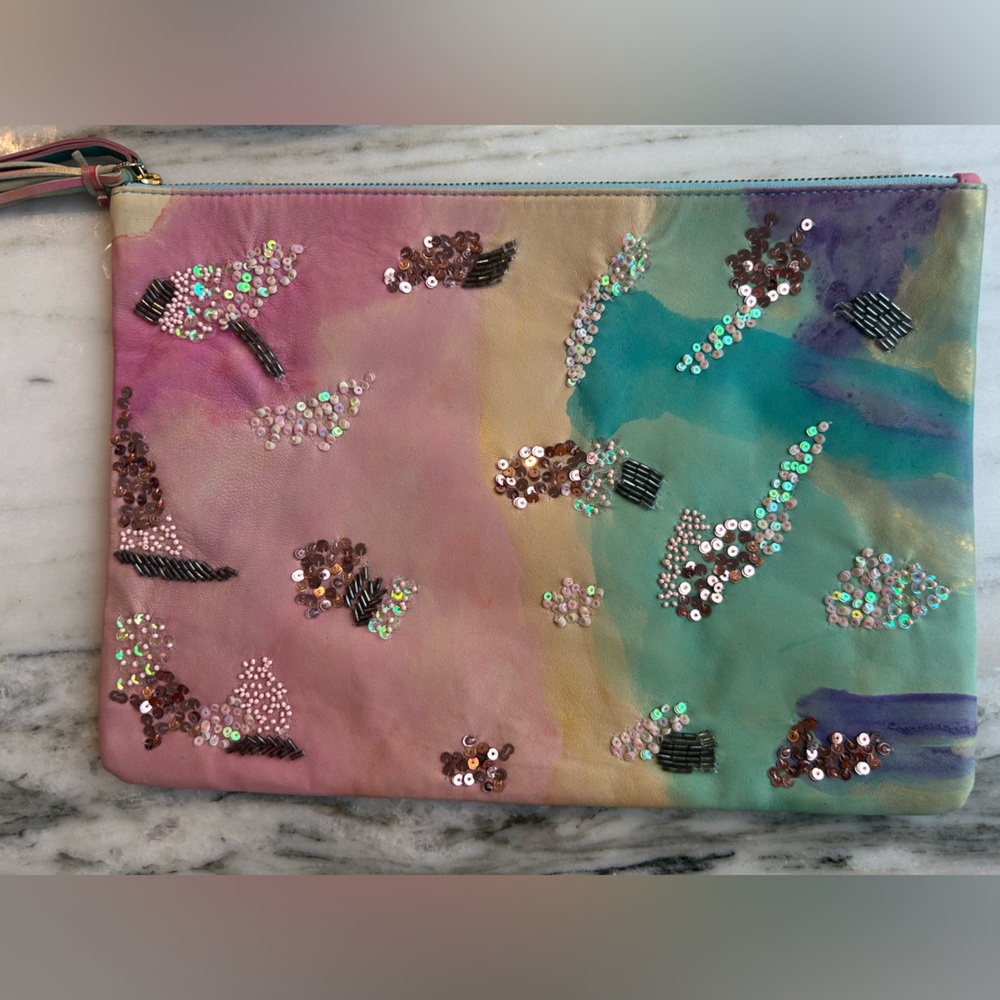 Anthropologie Vibrant Tie-Dye Style Clutch